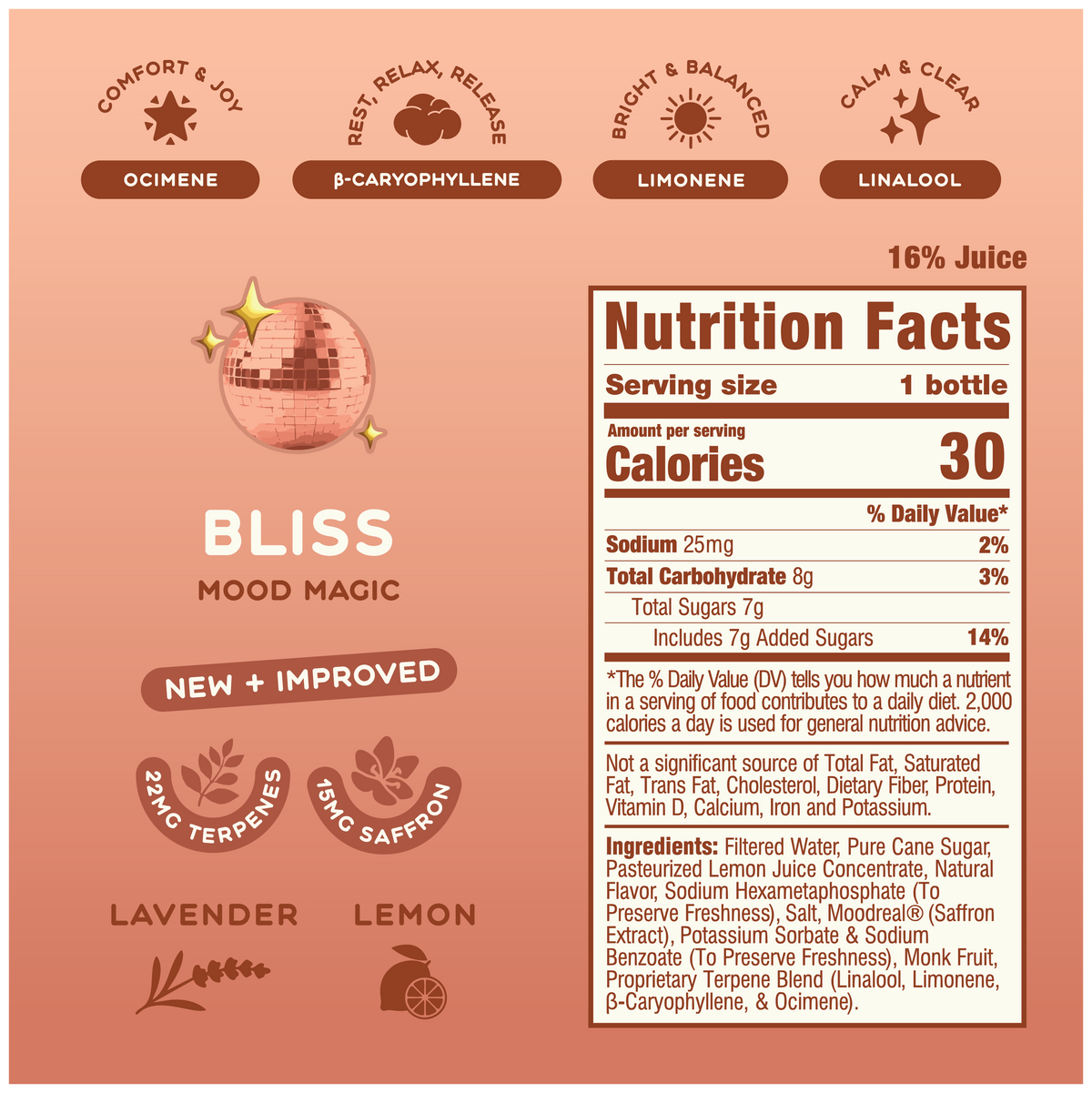 BLISS nutrition facts